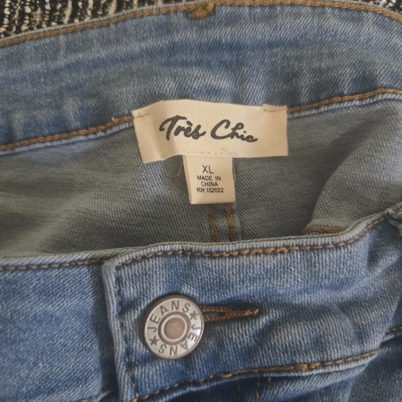 Très Chic Wide Leg Light Wash Jeans High Rise Straight Wide Leg Y2K New XL - Picture 3 of 5